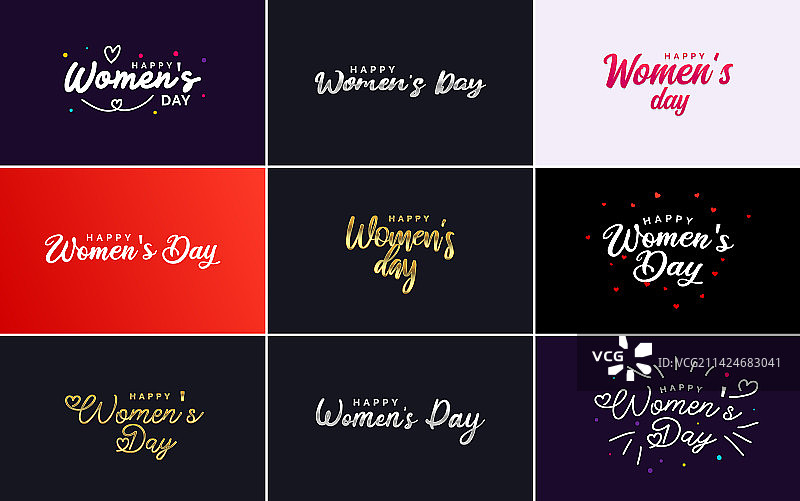 一套快乐的国际妇女节标志图片素材