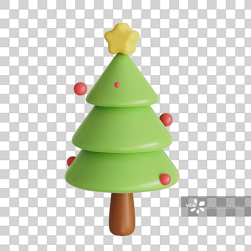 圣诞树三维插画图片素材