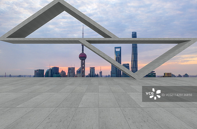 上海城市建筑风光三维科技概念空间图片素材