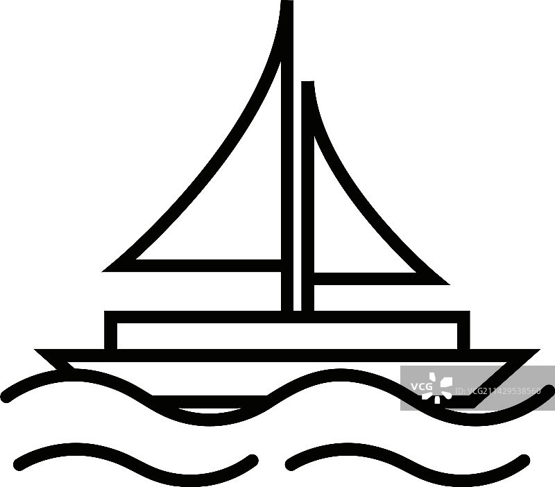 帆船旅行图标图片素材