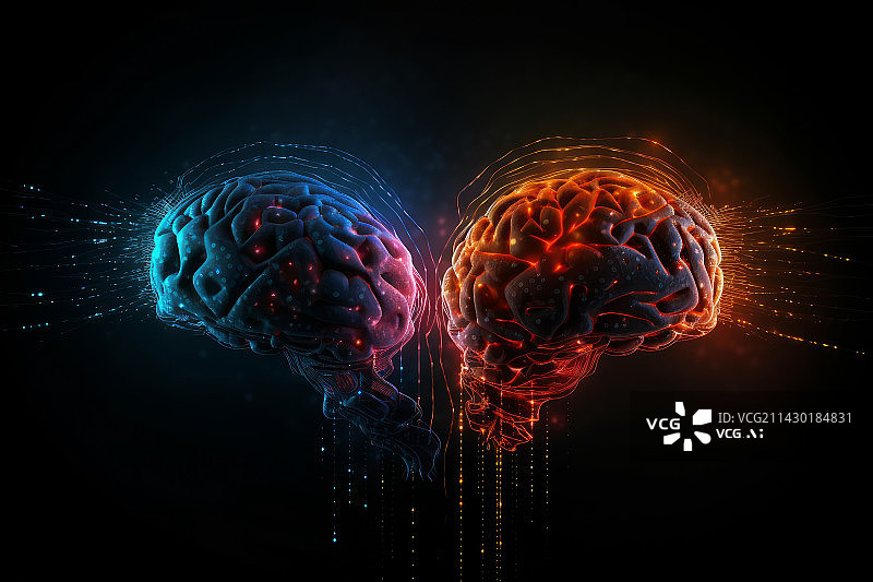 【AI数字艺术】科技大脑图片素材