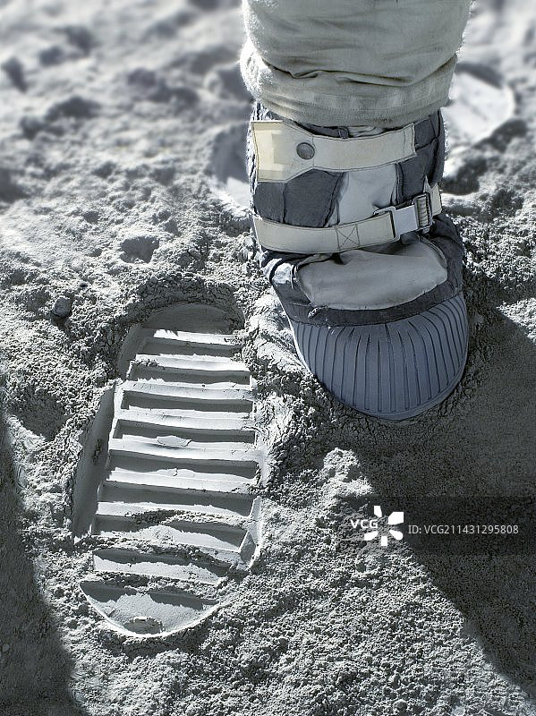 阿波罗宇航员在月球上的脚印图片素材