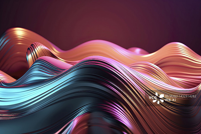 【AI数字艺术】抽象的彩色曲线背景图片素材