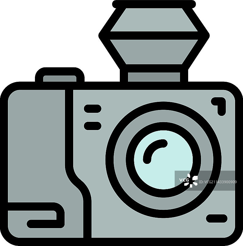 行程摄像机图标平坦图片素材