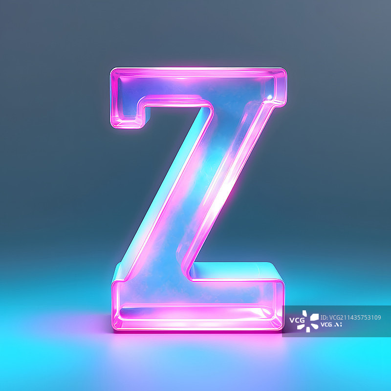【AI数字艺术】美丽的彩色玻璃字母Z在发光背景素材图片素材