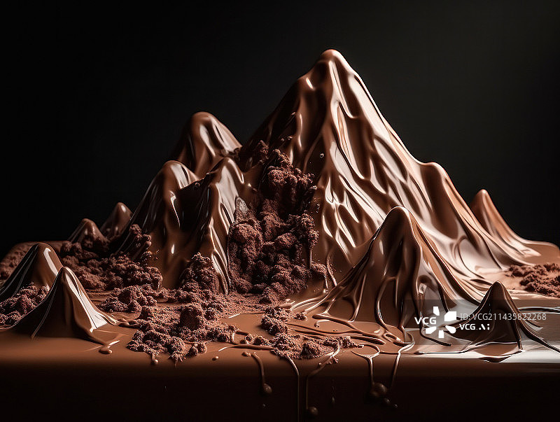 【AI数字艺术】巧克力美食山图片素材