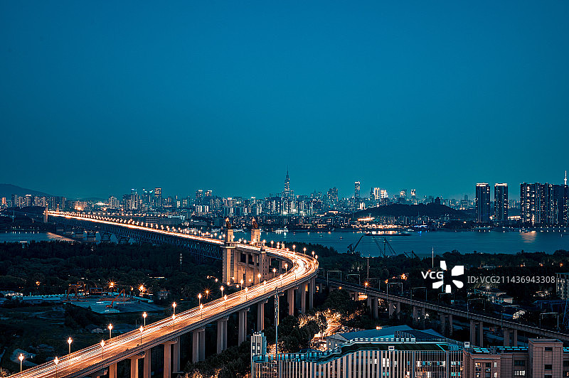 南京江岸城市夜景图片素材