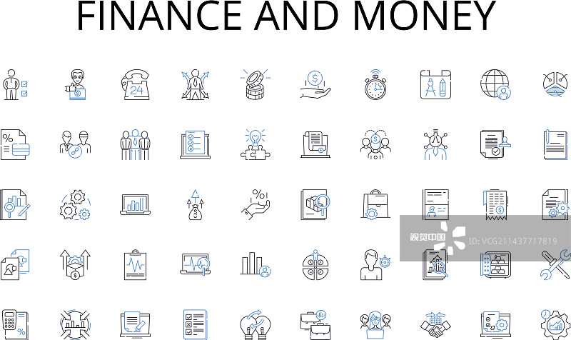 金融理财行图标收藏写作图片素材