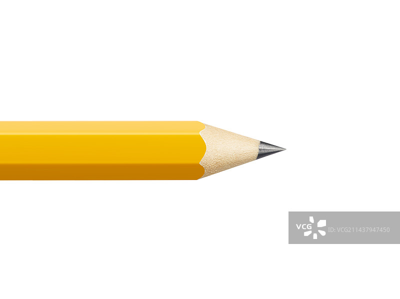 黄色大铅笔特写和白色背景图片素材