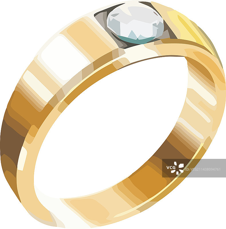 闪亮的金戒指象征着财富和优雅图片素材