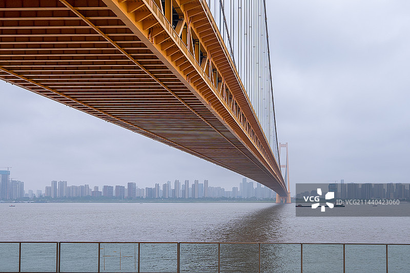 临空跨江大桥俯视图图片素材