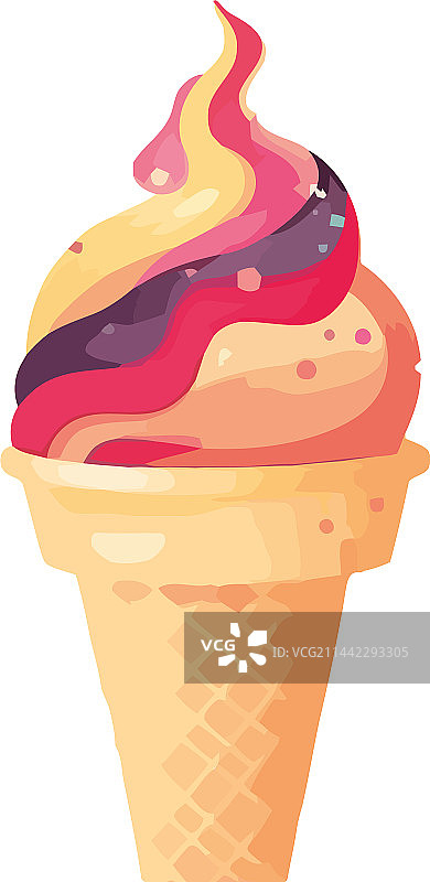 甜美的夏日冰淇淋甜筒图片素材