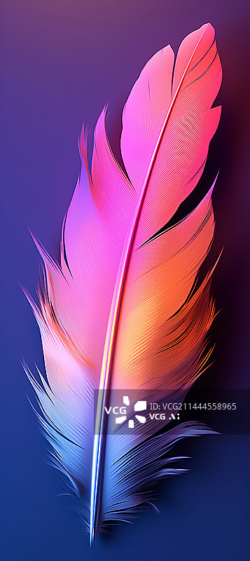 【AI数字艺术】柔和的彩色羽毛背景图片素材