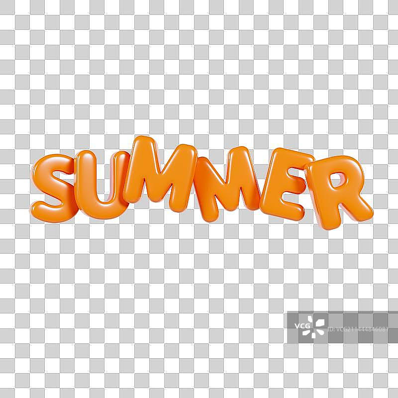 3D立体夏天英文字母设计元素图片素材