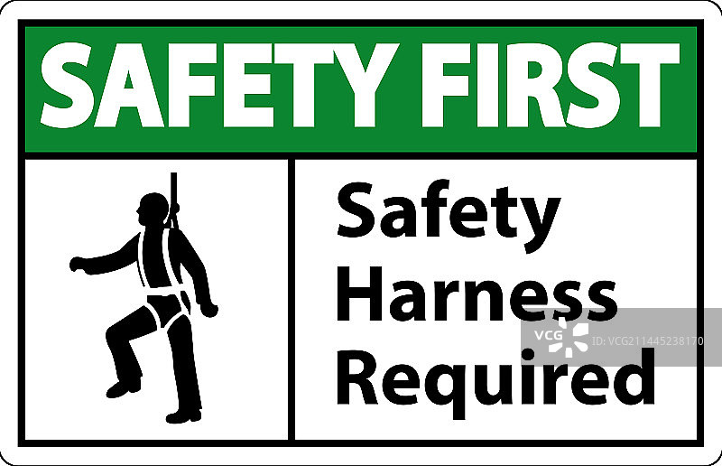 安全第一安全带要求白色标志图片素材