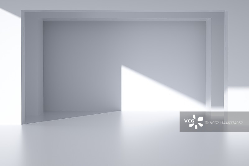 三维渲染简单空间展览门背景幕图片素材