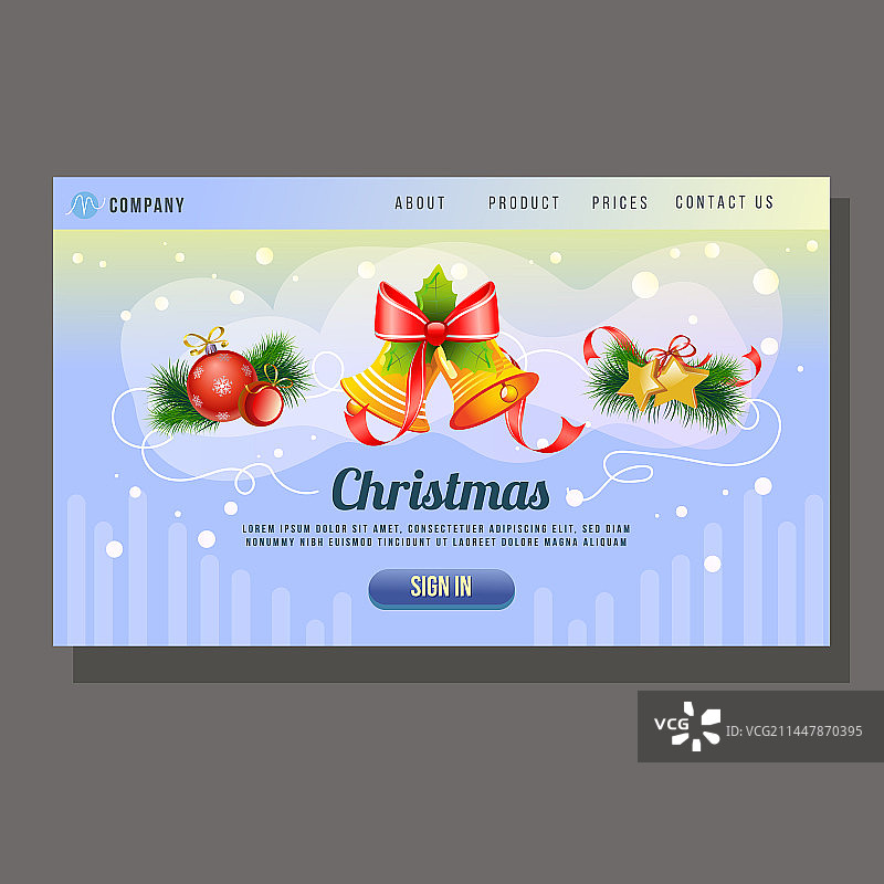 圣诞登陆页面钟声装饰网站图片素材