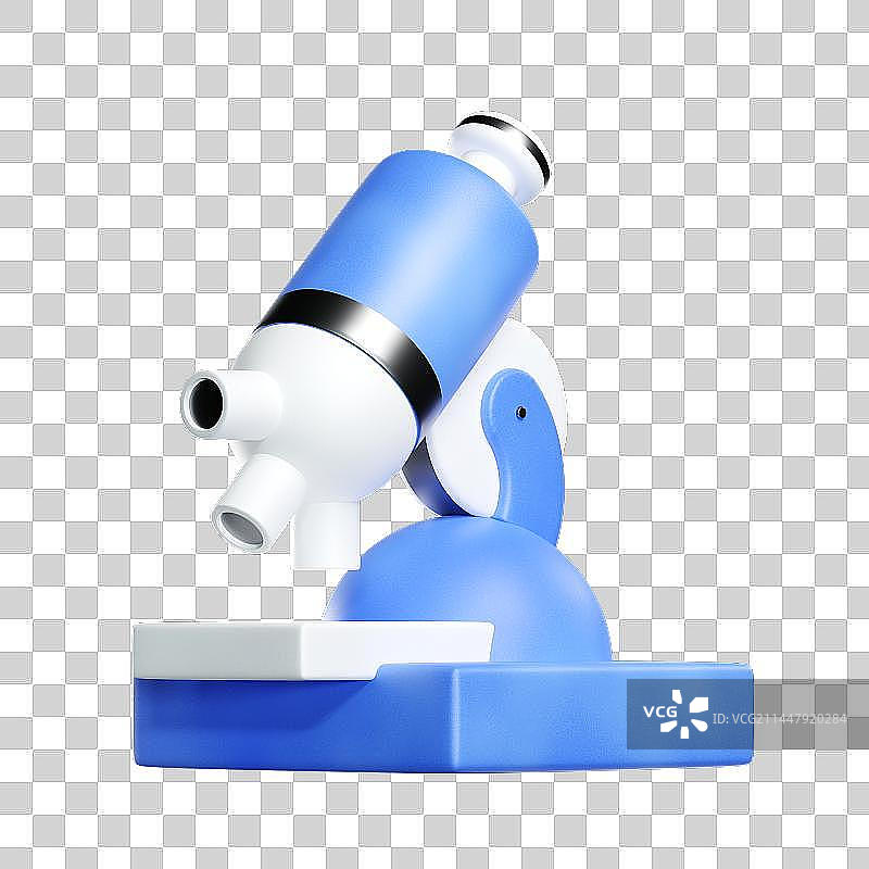 3D卡通风格简单造型显微镜免抠元素图片素材