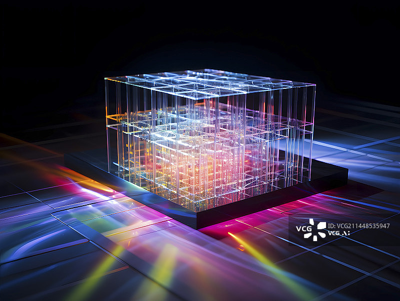 【AI数字艺术】室温超导材料三维模型全息投影图片素材