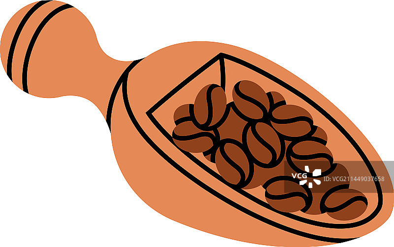 用木勺烤熟的咖啡豆，增添香味图片素材