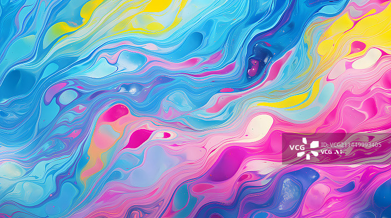 【AI数字艺术】术彩虹迷蓝紫色幻油彩抽象图形海报网页PPT背景图片素材