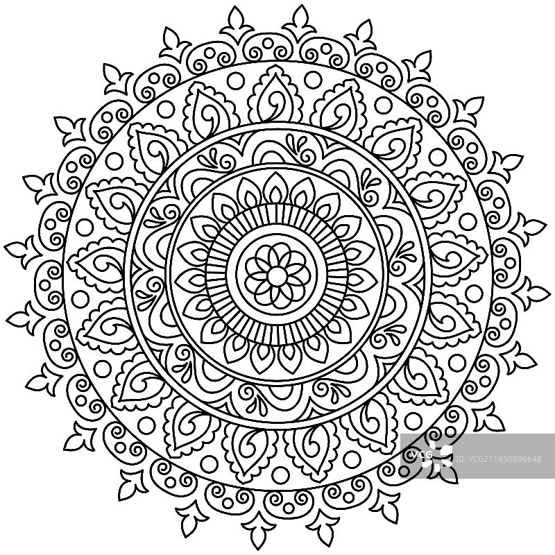 圆形花卉曼陀罗设计图片素材