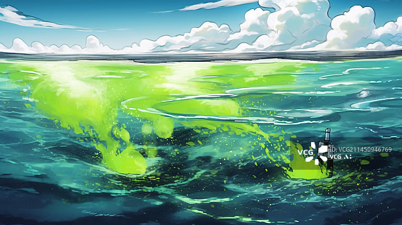 【AI数字艺术】日本核污染水排海，核污水，核辐射背景图片素材