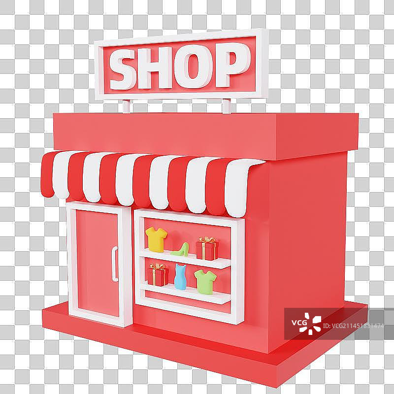 3D立体商店购物电商小程序元素图片素材