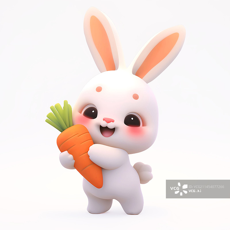 【AI数字艺术】可爱卡通小白兔形象图片素材