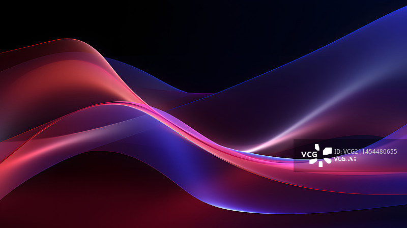 【AI数字艺术】数码紫红色发光曲线抽象图形海报网页PPT背景图片素材