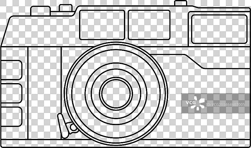 相机轮廓图标在白色背景图片素材