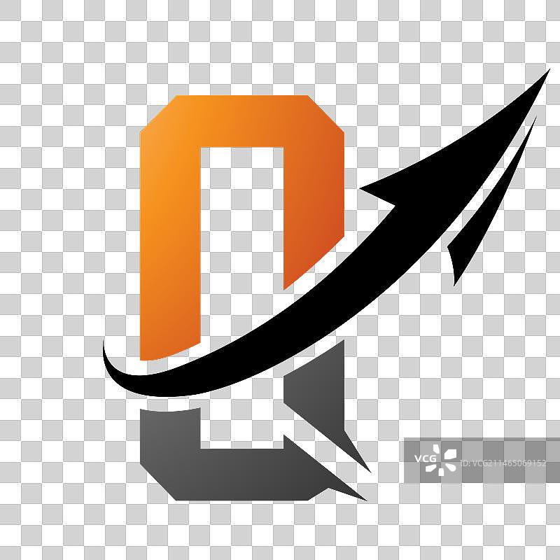 橙色和黑色的未来主义字母q图标图片素材
