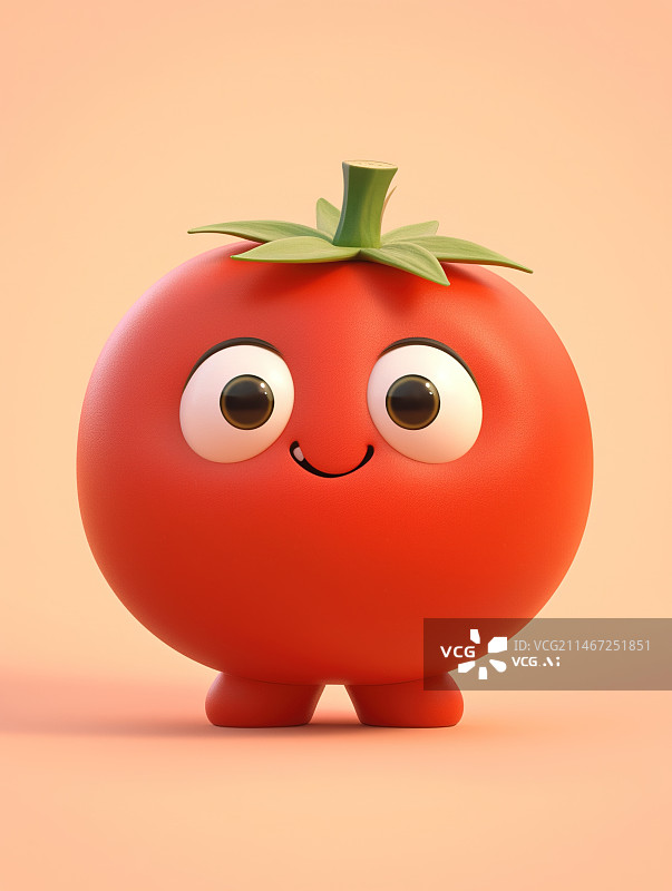 【AI数字艺术】一颗可爱的拟人西红柿图片素材