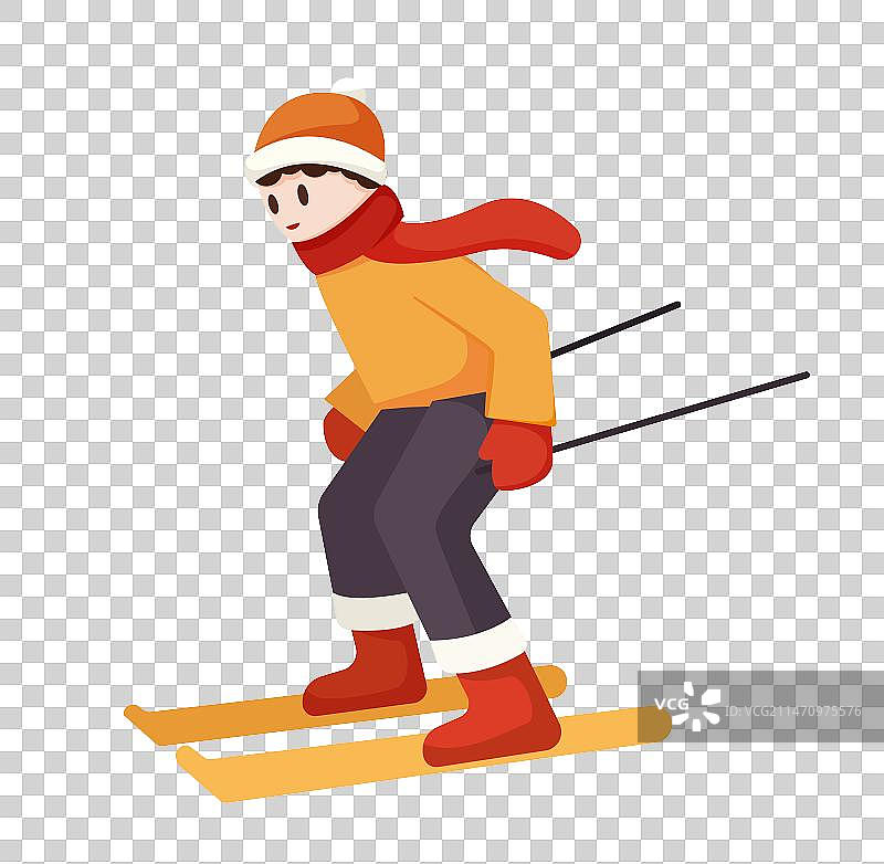 冬天滑雪雪人松树素材图片素材