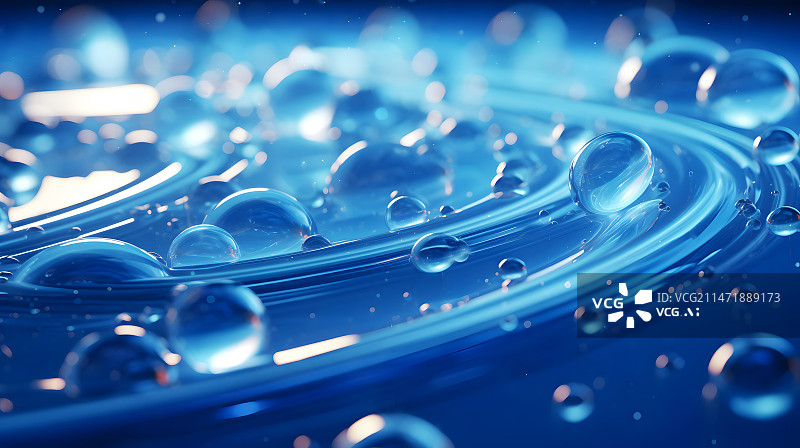 【AI数字艺术】AIGC:水的抽象蓝色背景图片素材