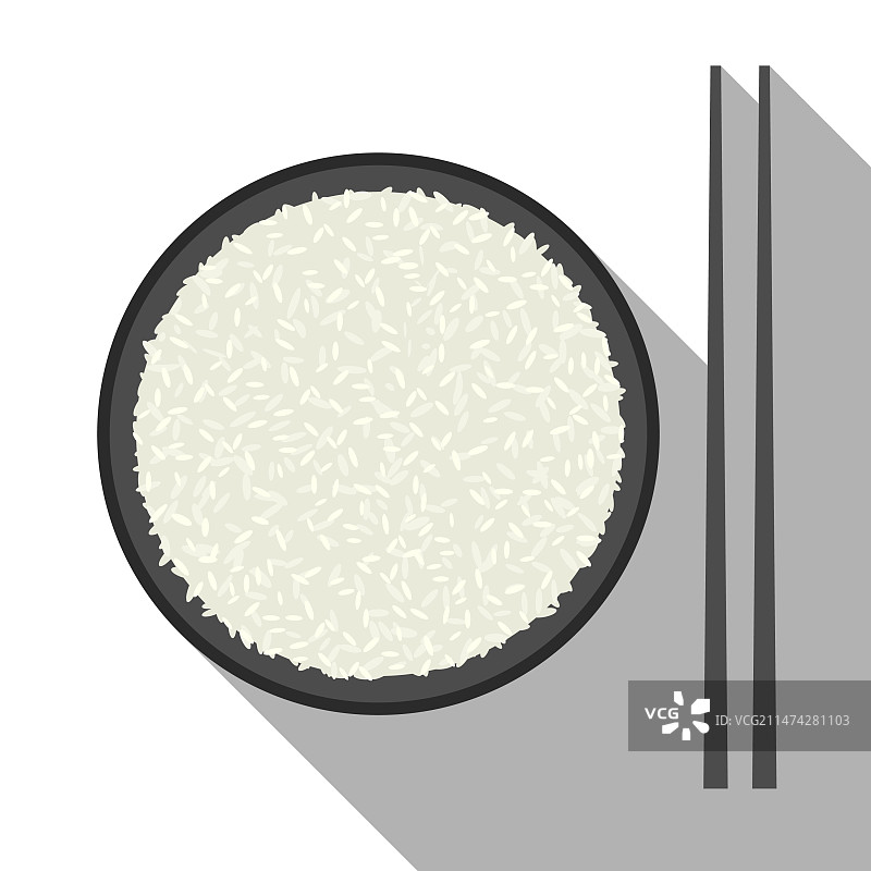 筷子碗的平面图标图片素材