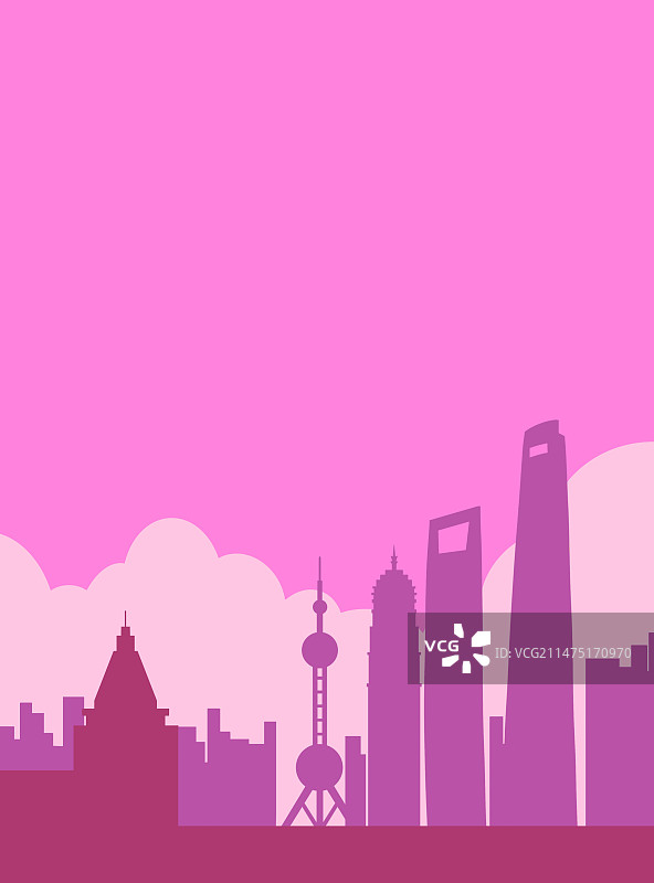 上海城市建筑景点插画海报图片素材