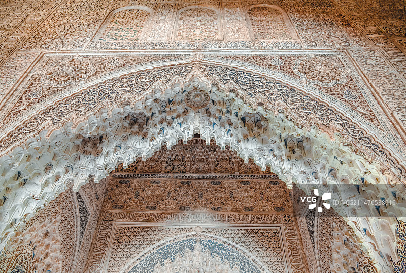 阿尔罕布拉宫精美的拱门The beautiful arches of the Alhambra图片素材