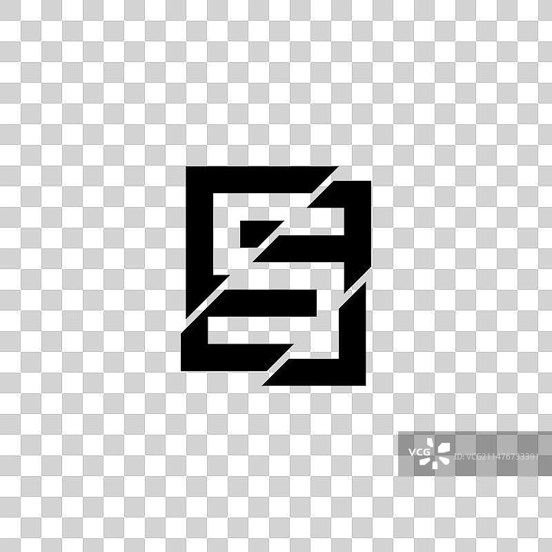字母s平方截短的几何符号简单图片素材