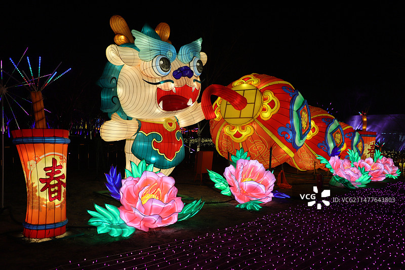 北京温榆河公园龙年春节温榆千灯会图片素材