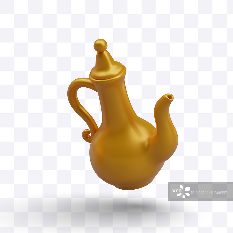 切合实际的黄金阿拉伯茶壶器具服务图片素材
