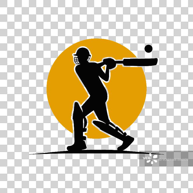 板球运动员的标志打短的概念图片素材