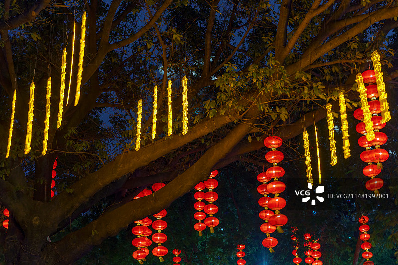 广州文化公园元宵节花灯花会红灯笼图片素材