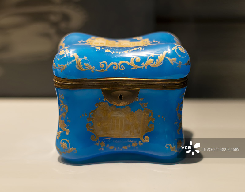 上海玻璃博物馆 波西米亚 首饰盒 1880年图片素材