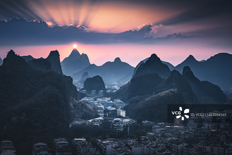 桂林叠彩山观景台图片素材