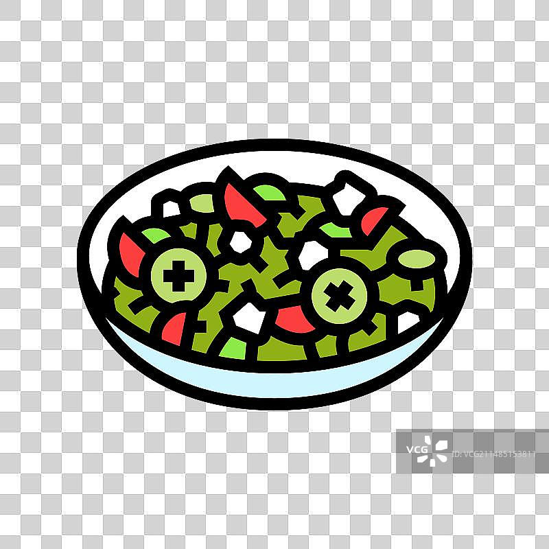 希腊沙拉菜的颜色图标图片素材