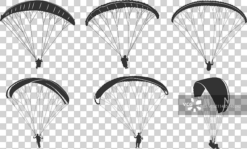滑翔伞剪影滑翔伞SVG图片素材