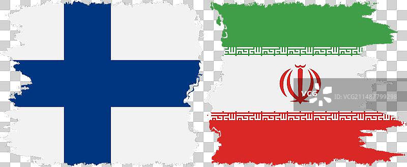 伊朗和芬兰国旗连接图片素材