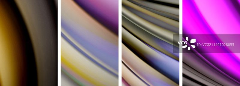 彩虹风格的流体色波浪线背景图片素材