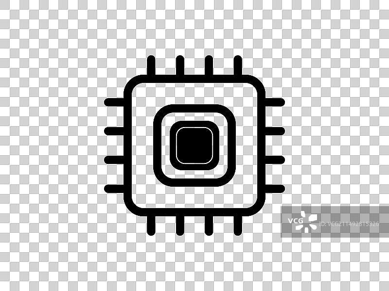 硬件细线图标处理器CPU像素图片素材